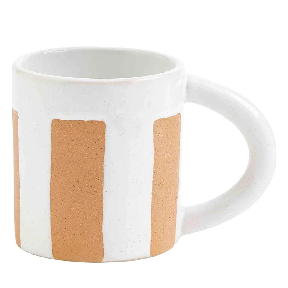 Mud Pie Stripe Terra Cotta Mug