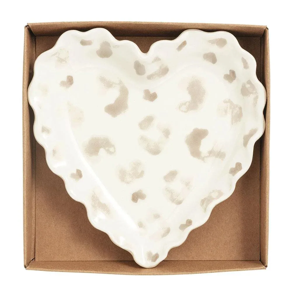 Mud Pie Taupe Leopard Tidbit Plate