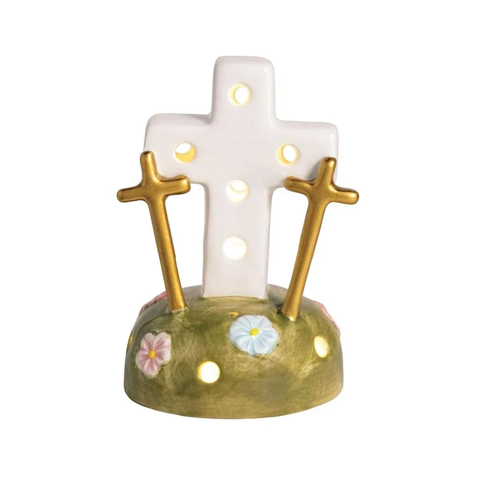 Mud Pie Three Crosses Light Up Sitter