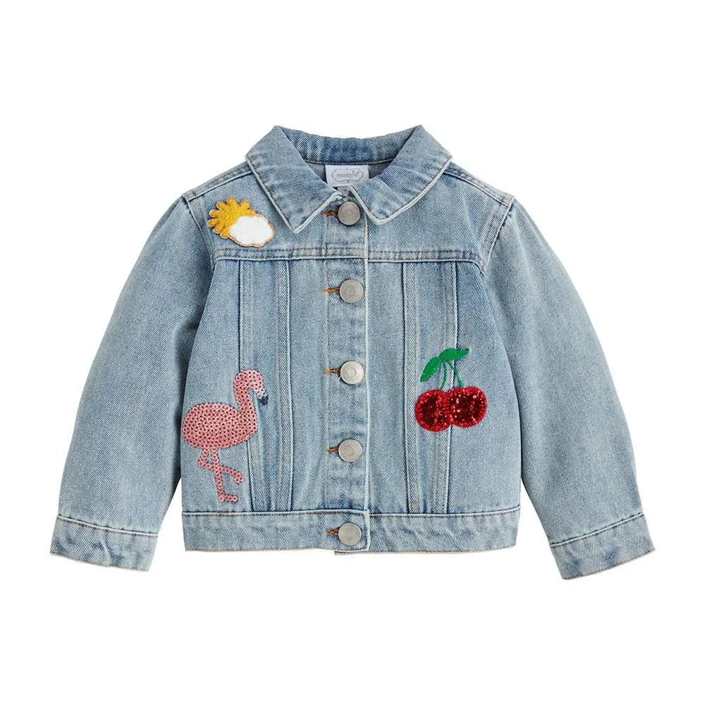 Mud Pie Toddler Girl's Denim Patch Jacket