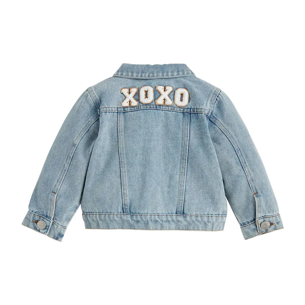 Mud Pie Toddler Girl's Denim Patch Jacket - Image 2