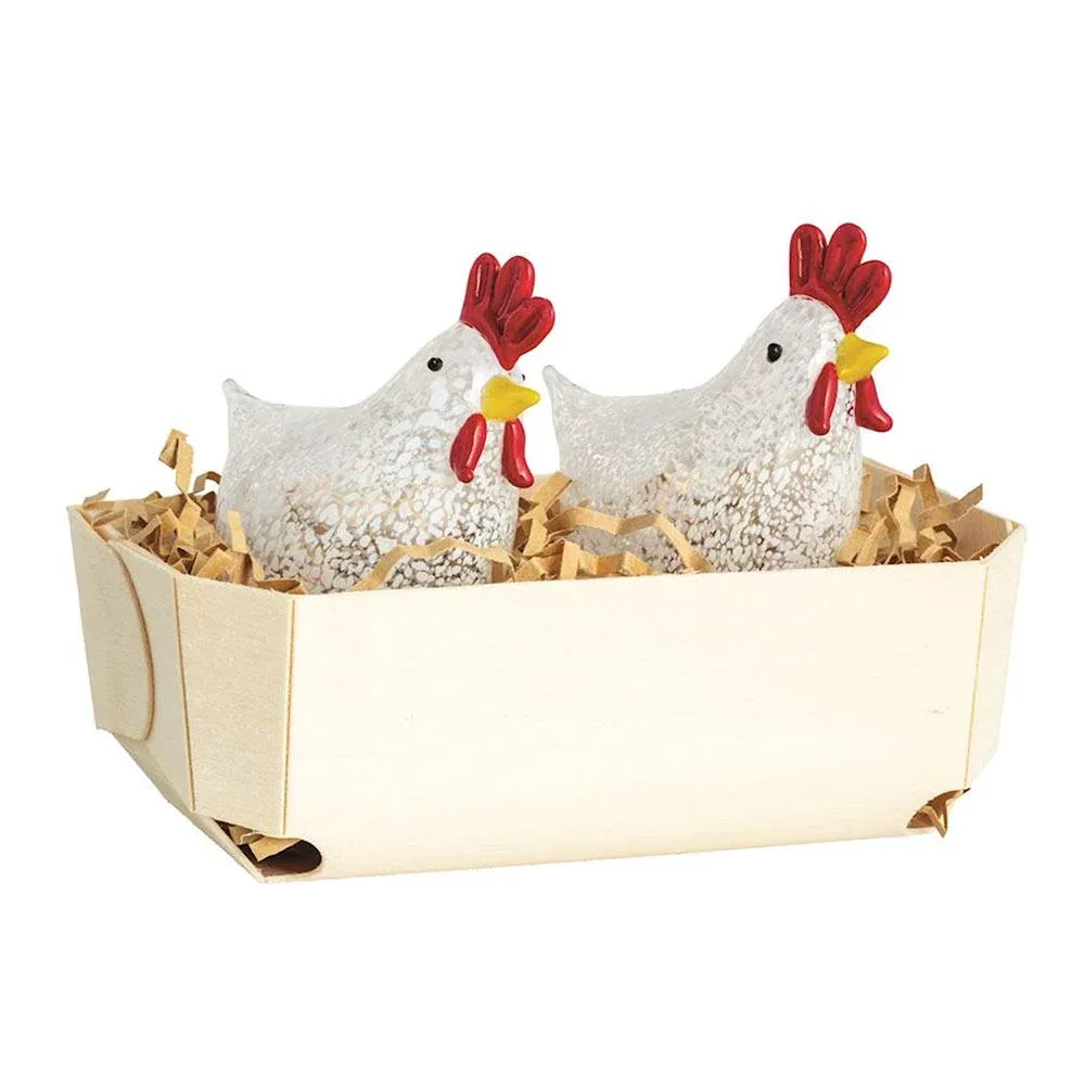 Mud Pie Tortoise White Chicken Salt/Pepper Set