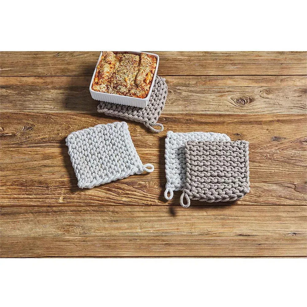 Mud Pie White Crochet Pot Holder - Image 2