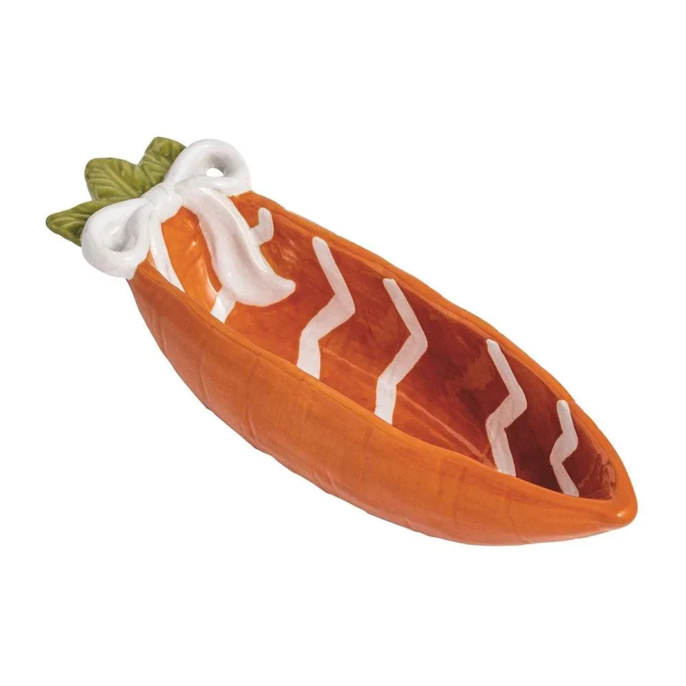 Mud Pie White Stripes Dot Carrot Candy Dish