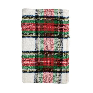 Mud Pie White Tartan Blanket