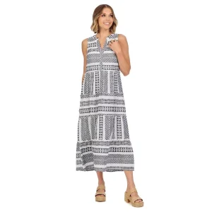 Mud Pie Womens Burke Jacquard Midi Dress