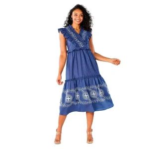 Mud Pie Womens Radford Midi Dress