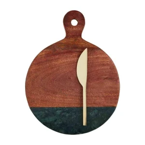 Mud Pie Wood and Marble Board Set
