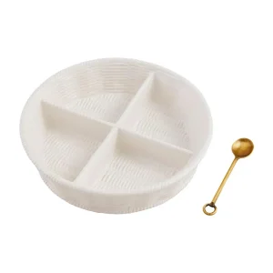 Mud Pie Woven Stoneware Tidbit Server Set