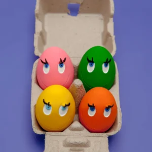 Multi-Color Squeaky Latex Dog Toy Egg Carton