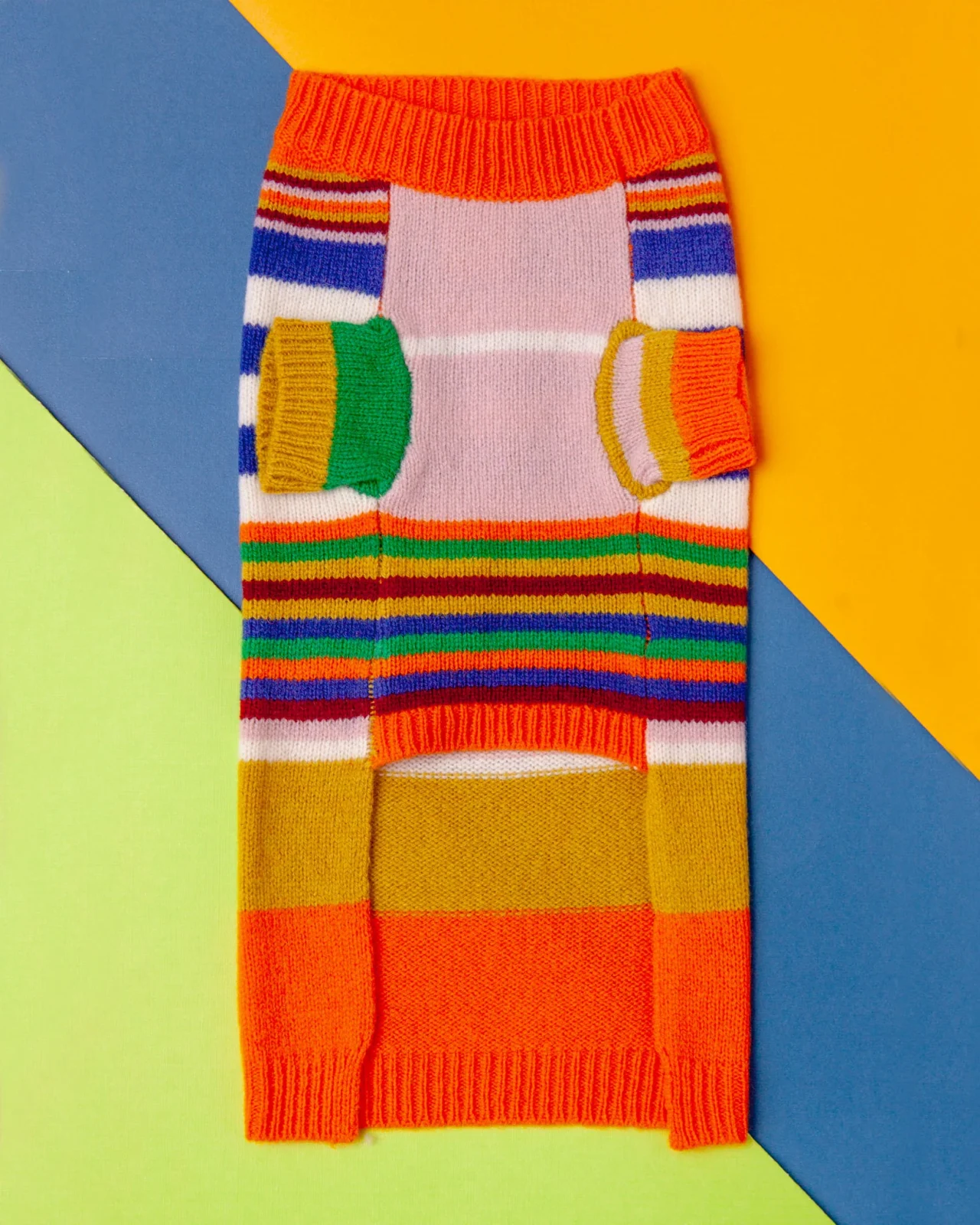 Multi-Striped Wool Dog Sweater <> - Image 2