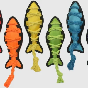 Multipet Cross Ropes Dog Toy Fish Assorted 1ea/11.5 in