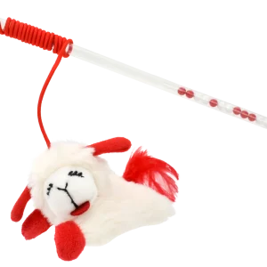Multipet Lamb Chop® Cat Wand w/ Refillable Catnip 12"