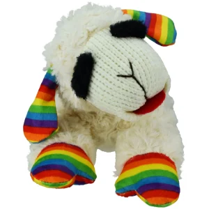 Multipet Lamb Chop Rainbow Pattern Squeaky Dog Toy