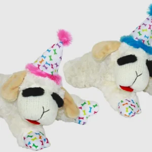 Multipet Lamb Chop w/Birthday Hat Dog Toy 1ea/10.5 in