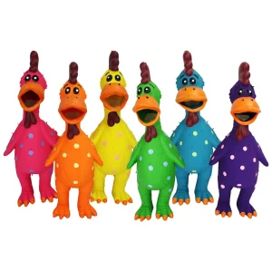 Multipet Latex Globken Chicken Squeaky Dog Toy Color Varies