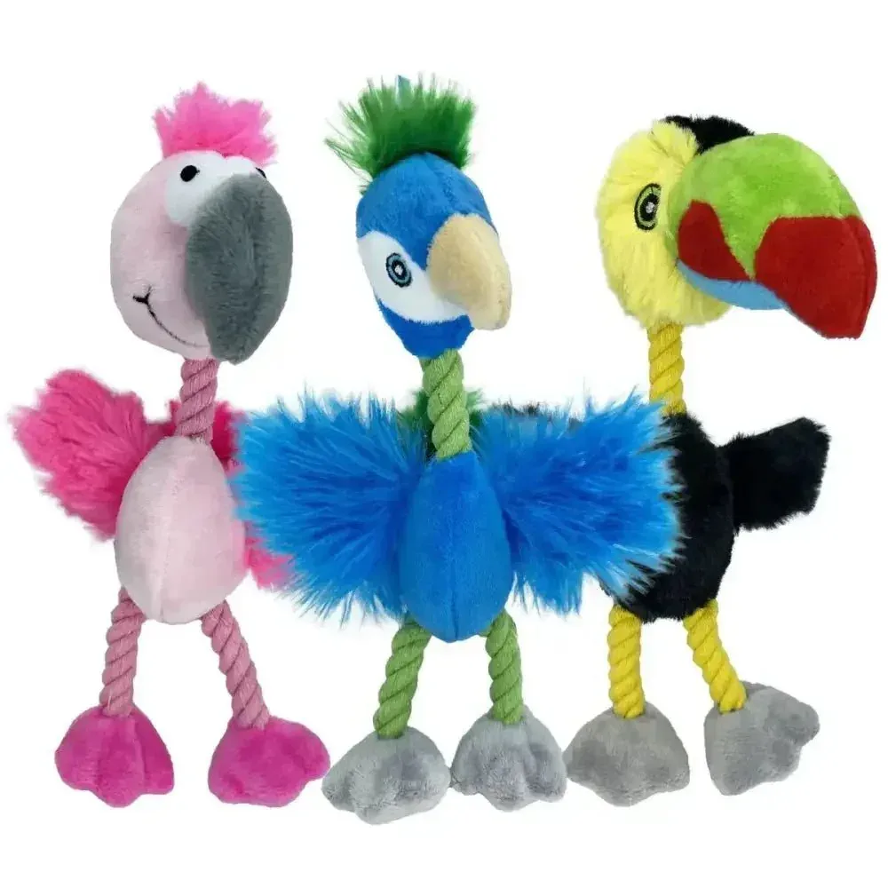 Multipet Mini Bird Brain Plush Dog Toy - Assorted Animals 8"