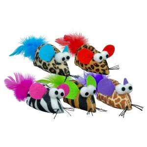 Multipet Safari Feather Mice Cat Toy