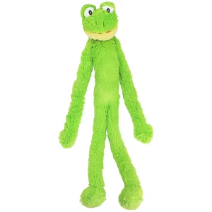 Multipet Swingin Slevins Frog Squeaky Plush Dog Toy