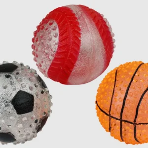 Multipet TPR Sport Light Up Balls Dog Toy Baseball Assorted 1ea/2.5 in