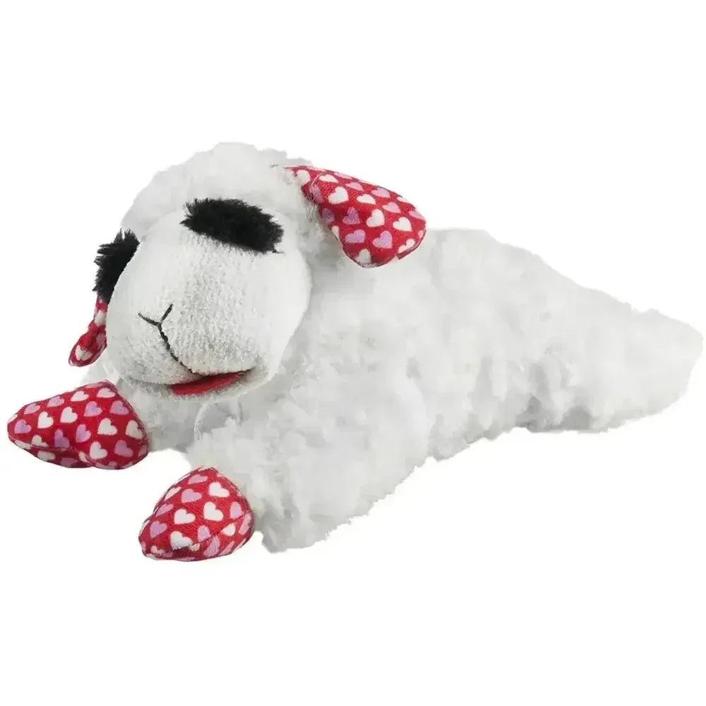 Multipet Valentine's Day Lamb Chop Plush Squeaky Dog Toy – 10.5"