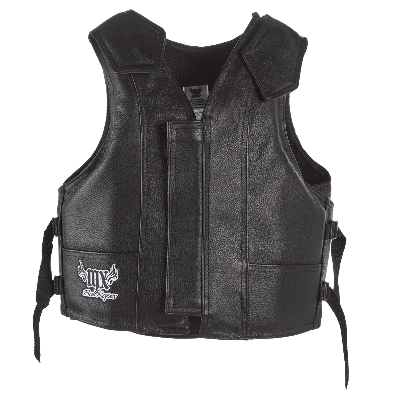 Mx Bull Ropes Adult Genuine Leather Bull Riding Protective Vest - Image 2