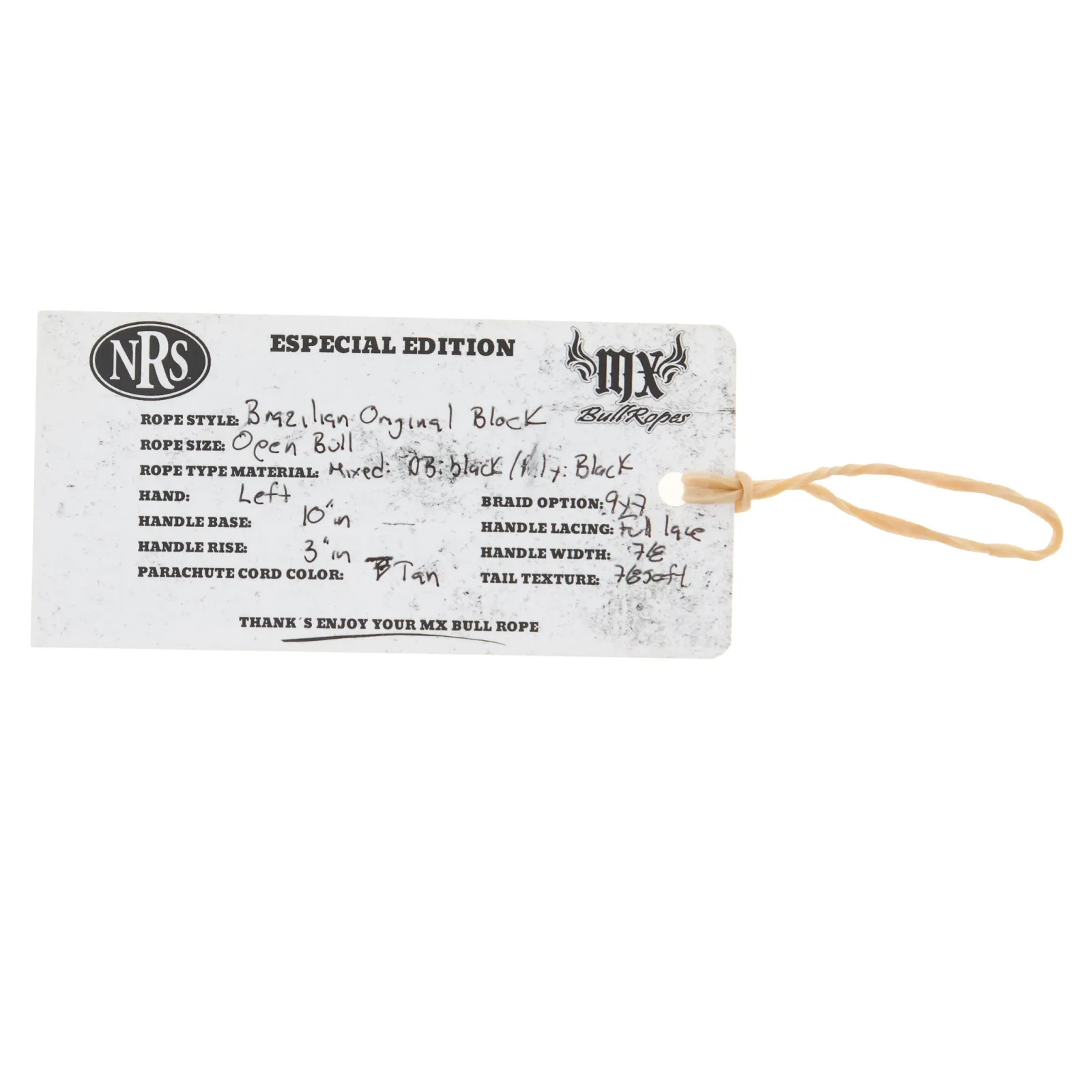Mx Bull Ropes Brazilian Left Handed 7/8in. Double Braid Brown Adult Pro Bull Rope - Image 2