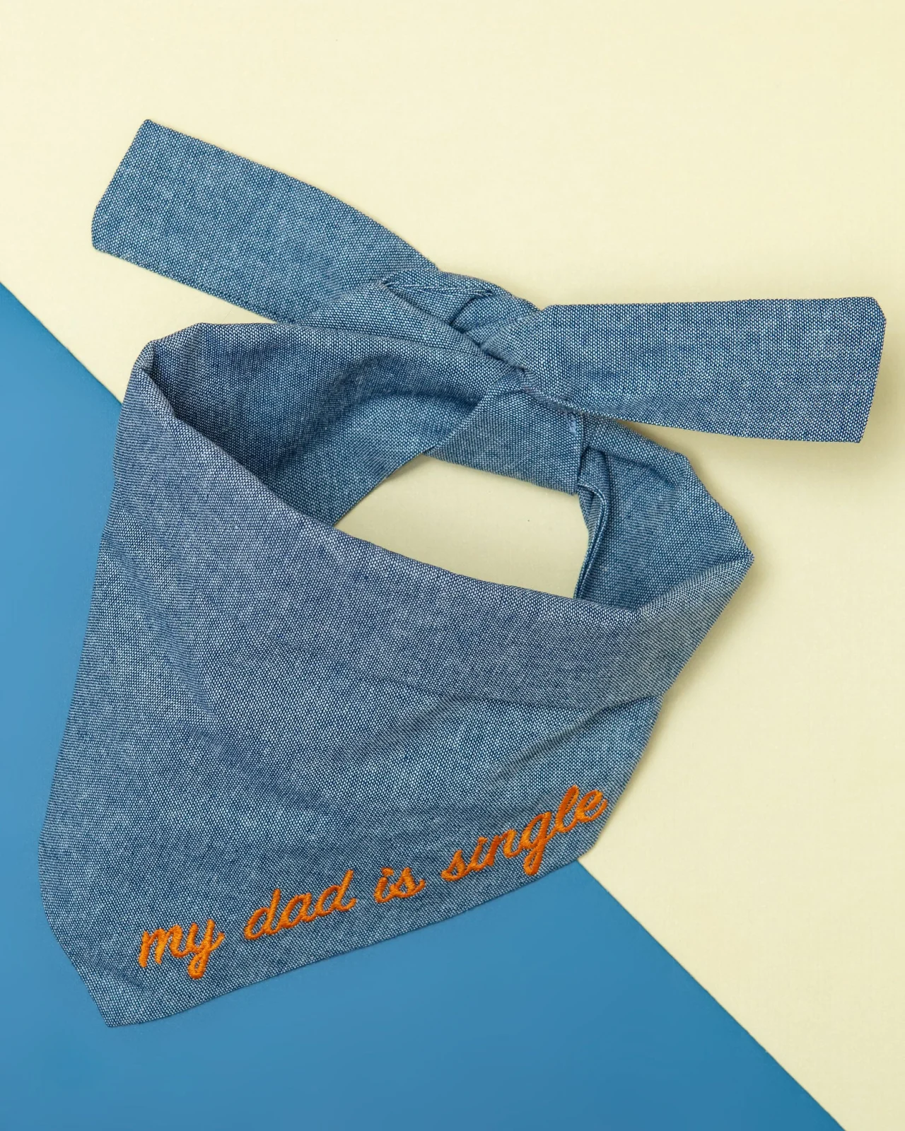 My Dad is Single Chambray Bandana (Made in the USA) (FINAL SALE) - Image 2