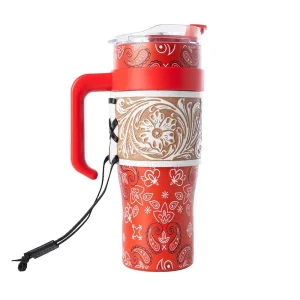 Myra Bandana Tooled Red Tumbler