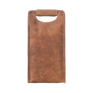 Myra Chestnut Brown Leather Wine Bottle Holder