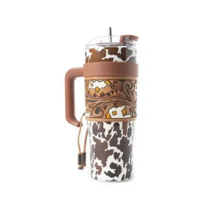 Myra Wide Wyoming Cow Print Tumbler