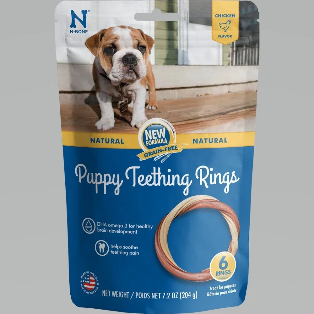 N-Bone Grain-Free Puppy Teething Rings Chicken 1ea/7.2 oz, 6 pk
