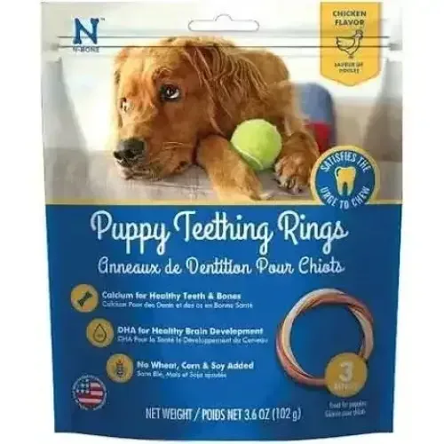 N-Bone® Puppy Teething Rings Chicken Treats 3 Count