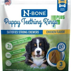 N-Bone Puppy Teething Rings Plus Chicken 1ea/3 ct