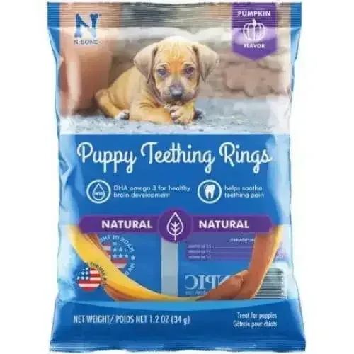 N-Bone Puppy Teething Rings Pumpkin Flavor 12 ct