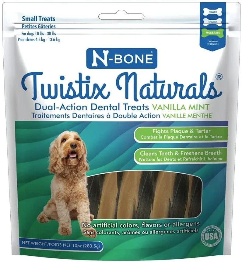 N-Bone Twistix Naturals Vanilla Mint Dental Treats Small