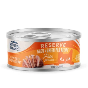Natural Balance Limited Ingredient Pate Canned Cat Food, Reserve Duck & Green Pea, 3 oz, Case of 12