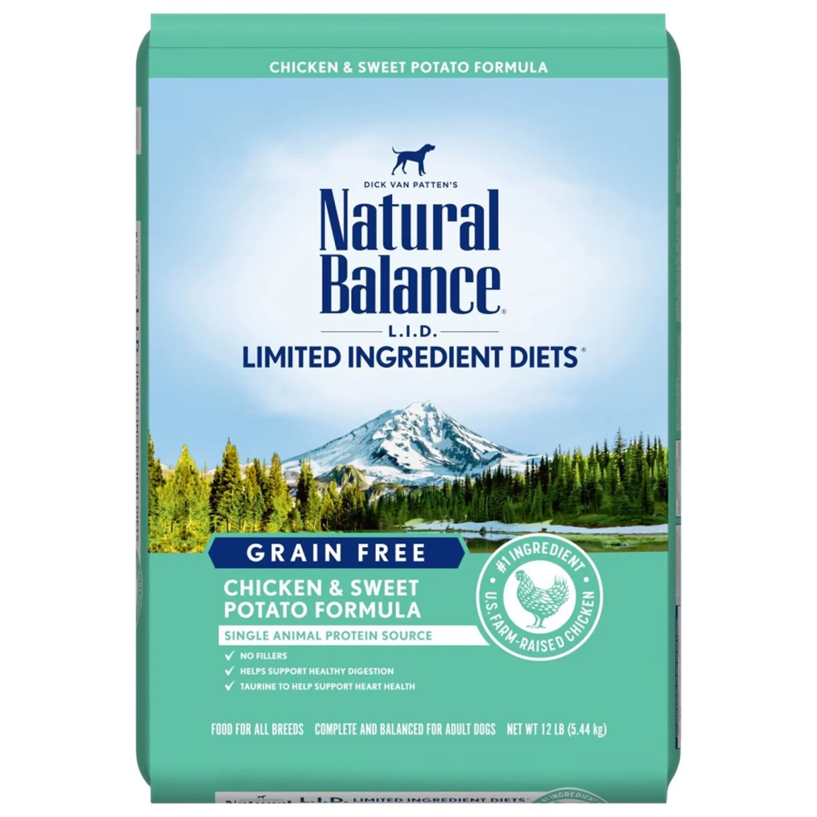 Natural Balance Pet Foods Limited Ingredient Grain-Free Dry Dog Food Chicken & Sweet Potato, 12 lb