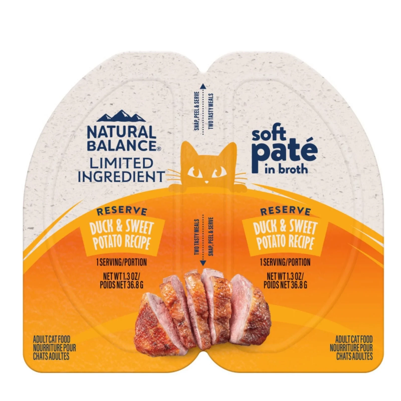 Natural Balance Pet Foods Limited Ingredient Soft Pate in Broth Wet Cat Food, Duck & Sweet Potato, 2.6 oz, Case of 10