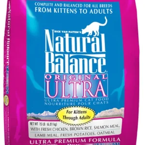 Natural Balance Pet Foods Original Ultra Broth Coated Dry Cat Food Chicken Meal & Salmon Meal 15lb