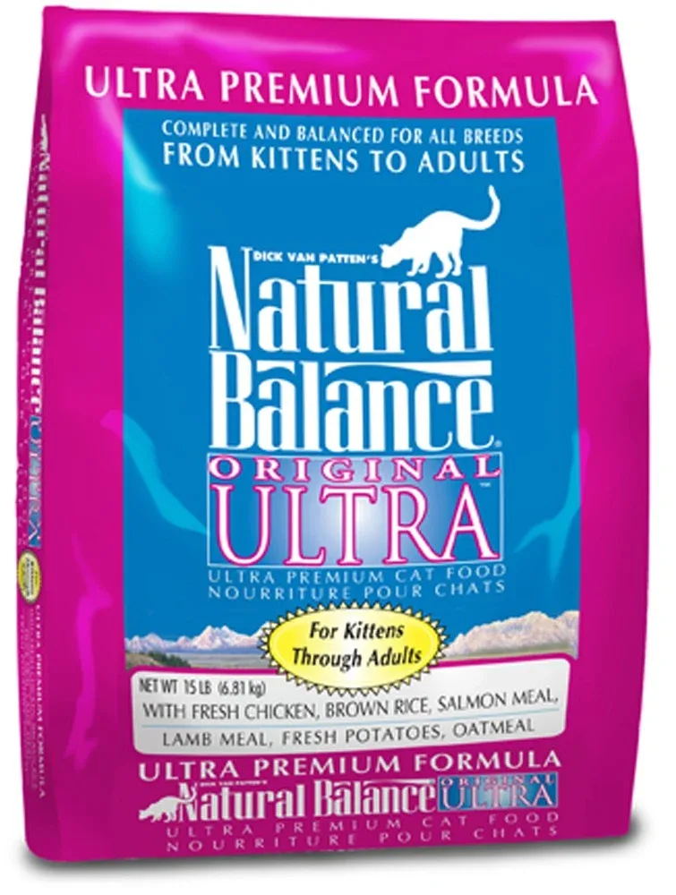 Natural Balance Pet Foods Original Ultra Broth Coated Dry Cat Food Chicken Meal & Salmon Meal 15lb