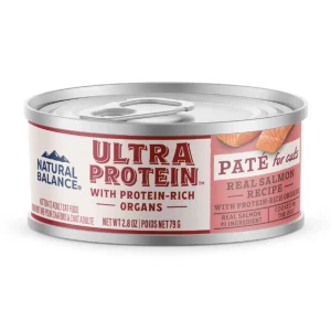Natural Balance Pet Foods Ultra Protein Pate Canned Cat Food, Salmon, 2.8 oz, Case of 24