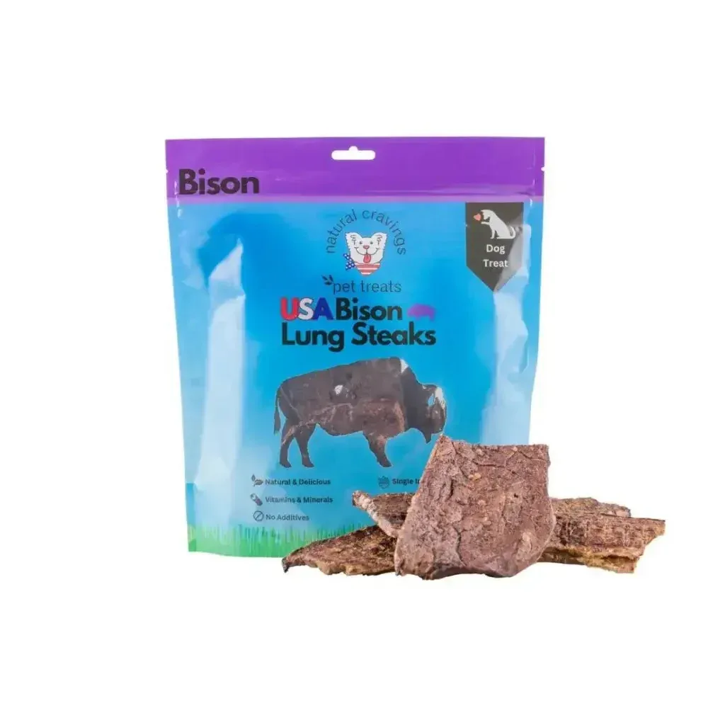 Natural Cravings USA Bison Lung Steaks Dog Treats 5oz