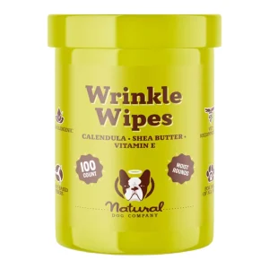 Natural Dog Company Dog Wrinkle Wipes, 100 Count