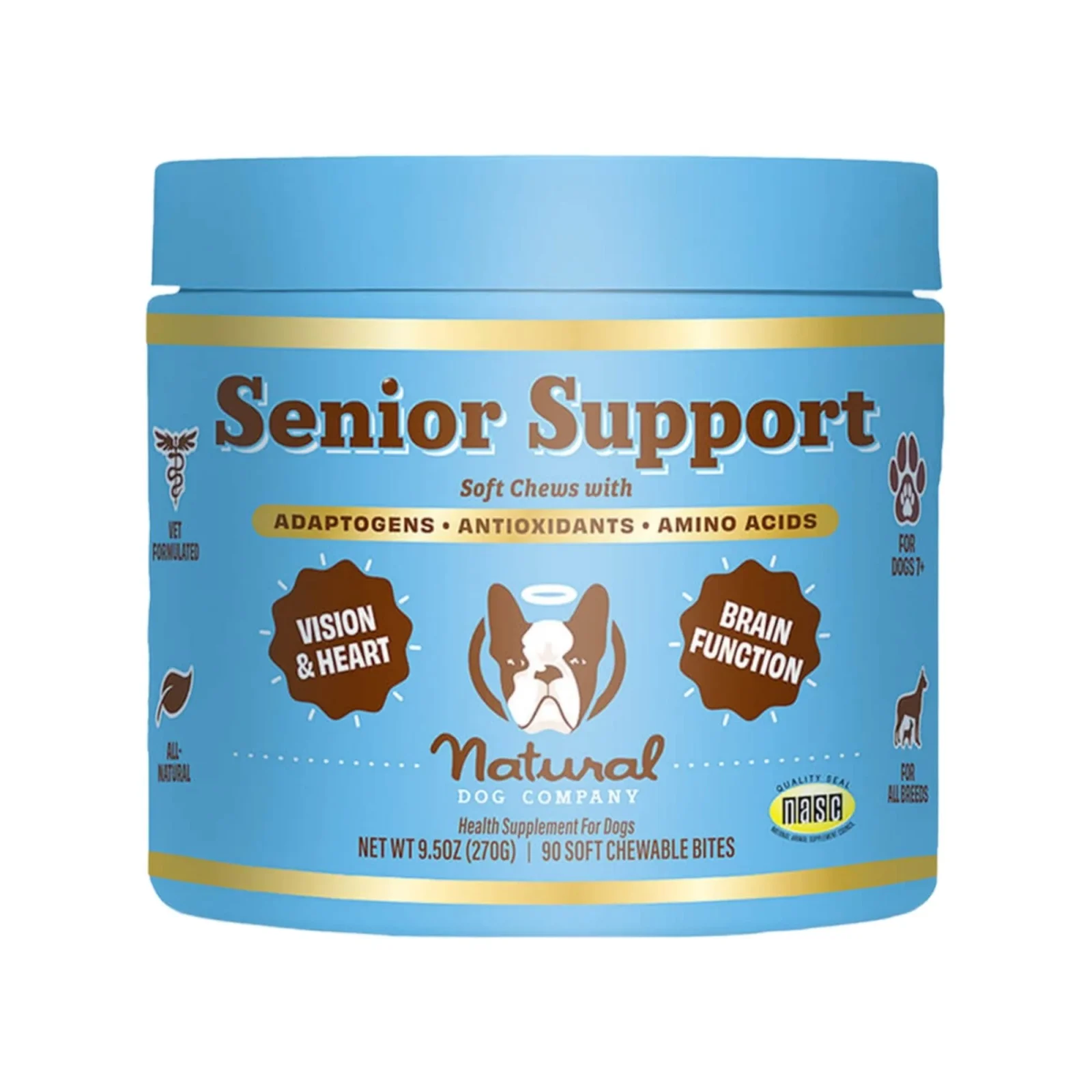 Natural Dog Company Senior Support Chews, 90 Count