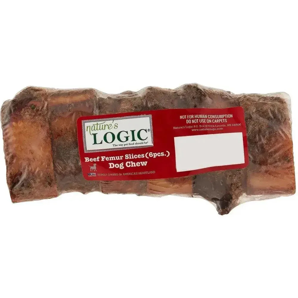 Nature’s Logic Beef Femur Slices Canine Chew Dog Treats,6 count pack