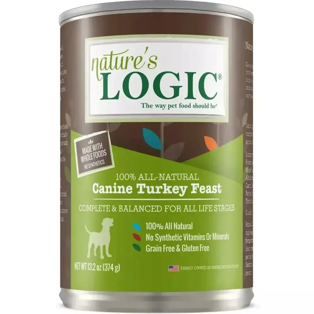 Nature's Logic Canine Turkey Feast Grain-Free Canned Dog Food 13.2 oz Case of 12