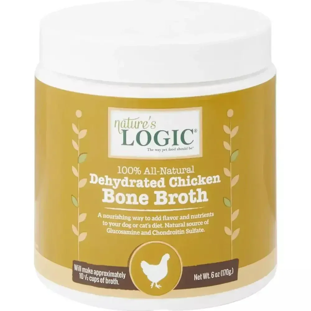 Nature's Logic Dehydrated Chicken Bone Broth Dog & Cat Food Topper 6 oz