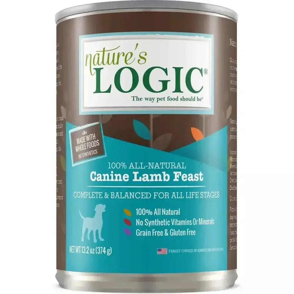 Nature's Logic Lamb Feast Grain-Free Canned Dog Food 13.2 oz case of 12