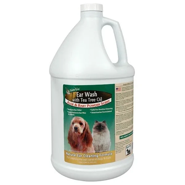NaturVet Ear Wash with All Natural Tea Tree Oil GAL